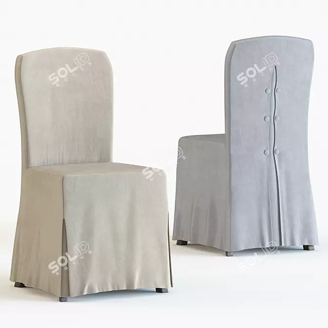 Suzie 18"h Slipcover: Stylish Set of 2 Dining Chair Covers 3D model image 1