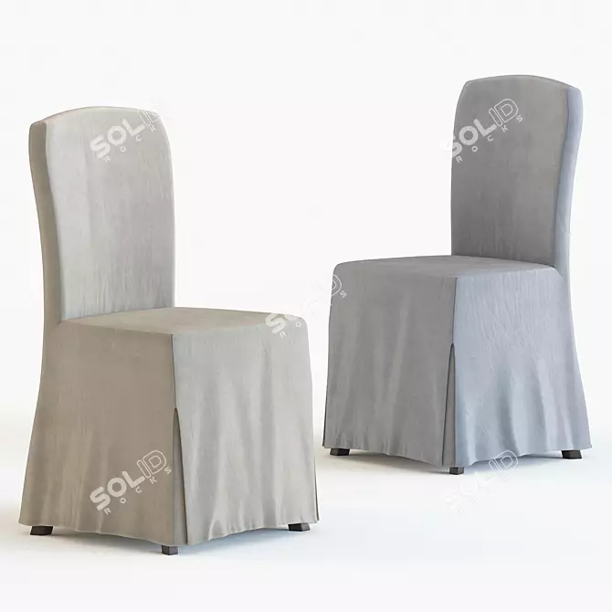 Suzie 18"h Slipcover: Stylish Set of 2 Dining Chair Covers 3D model image 2