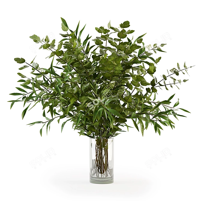 Elegant Branches in Vase - 010 3D model image 1