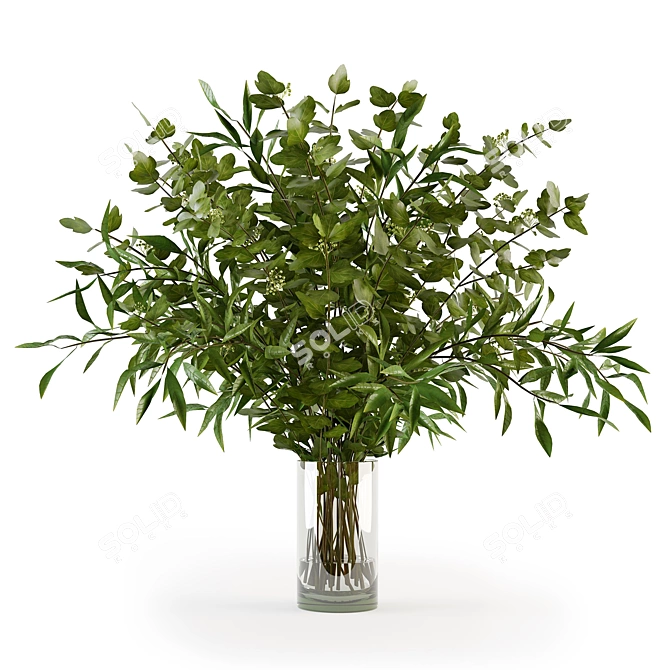 Elegant Branches in Vase - 010 3D model image 2
