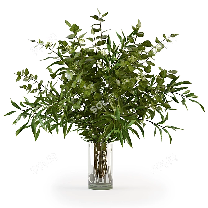 Elegant Branches in Vase - 010 3D model image 3