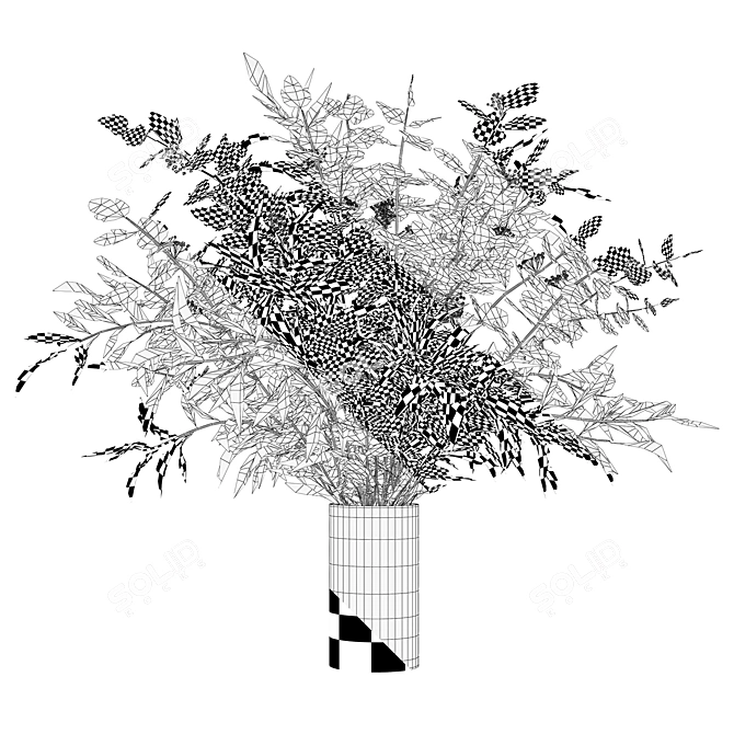 Elegant Branches in Vase - 010 3D model image 5
