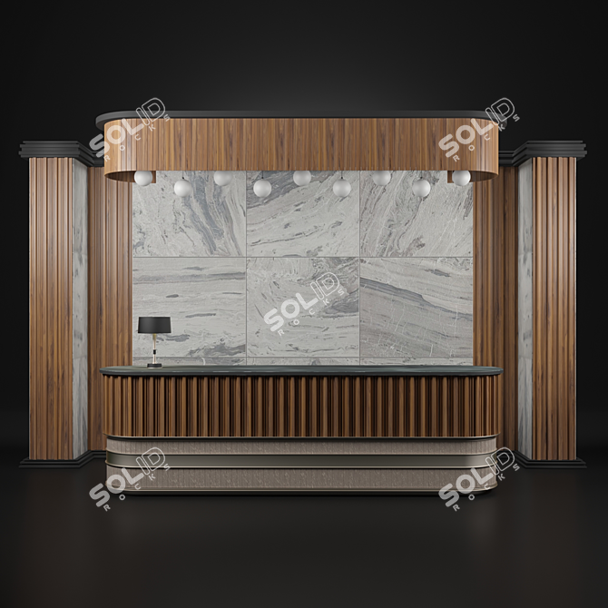 Modern Reception Desk G34 3D model image 1