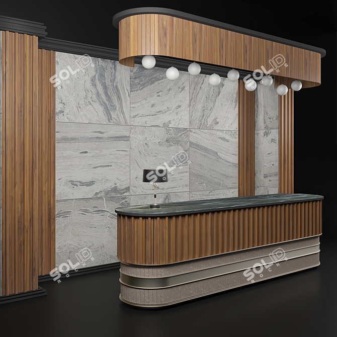 Modern Reception Desk G34 3D model image 2