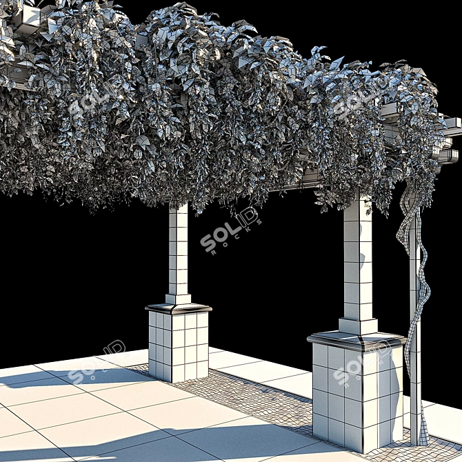 Title: Wisteria Pergola: Subtropical Elegance 3D model image 5