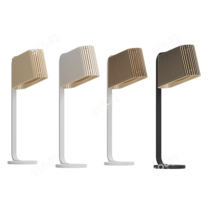 Sleek Birch Slats Table Lamp 3D model image 2