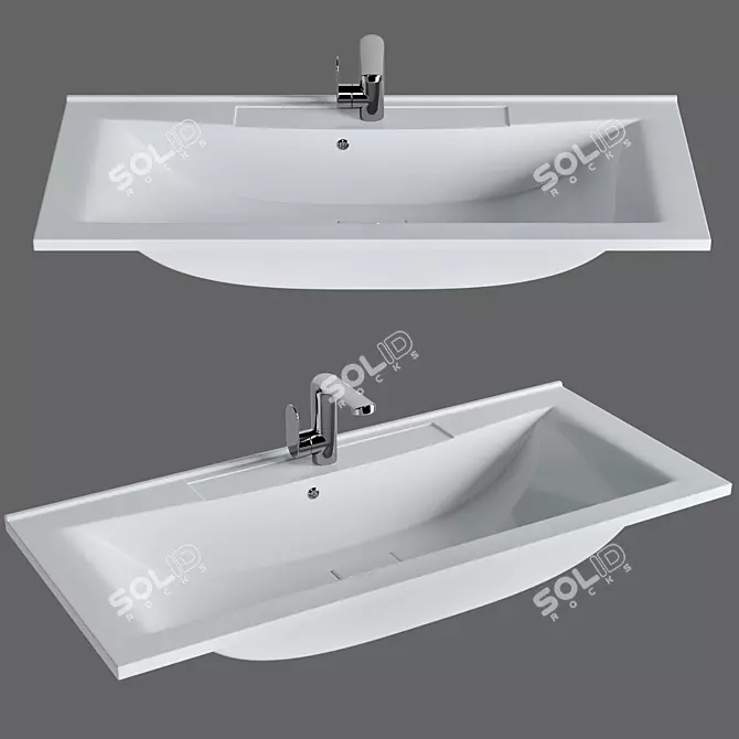  BelBagno Marino 100 - Sleek and Spacious Sink 3D model image 1