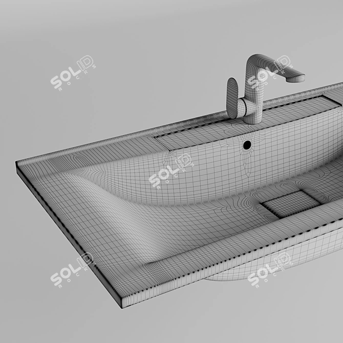  BelBagno Marino 100 - Sleek and Spacious Sink 3D model image 2