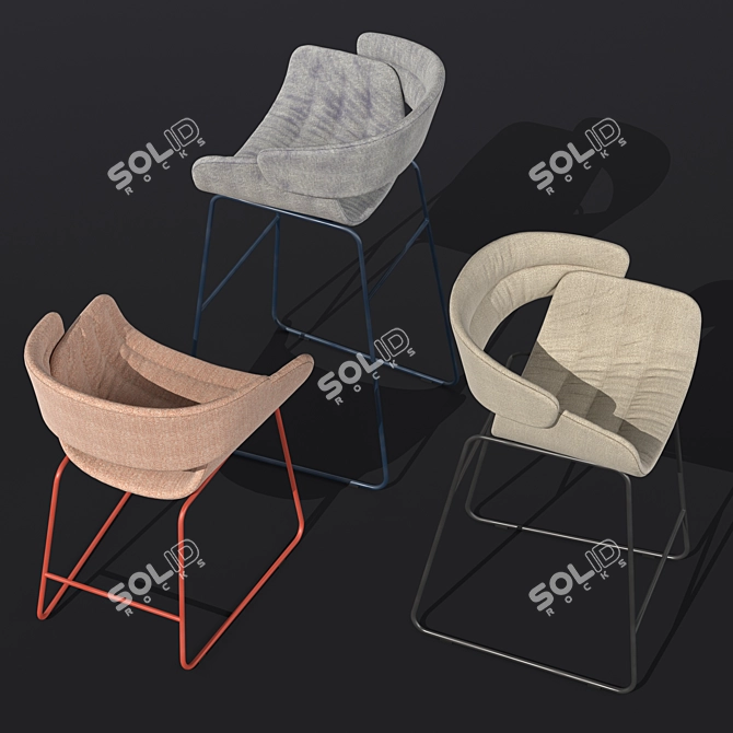 Modern Racer Style Seating 3D model image 3