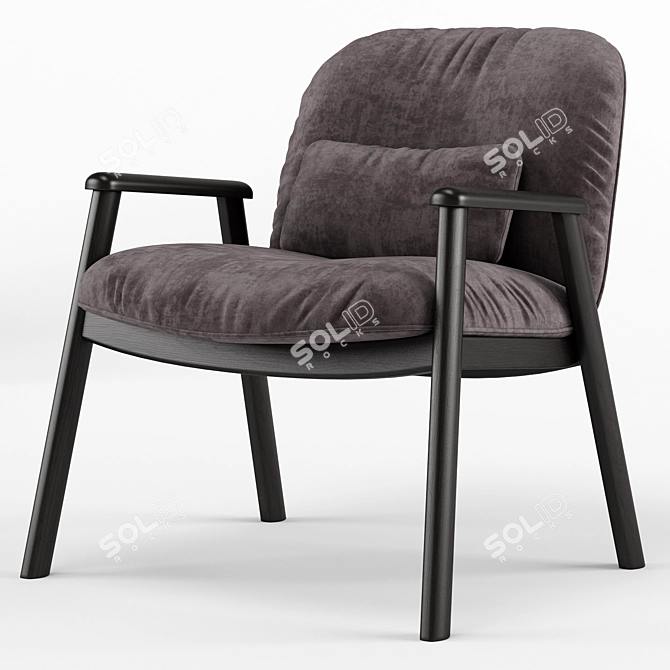 Luxurious Baltimora Velvet Armchair - Calligaris 3D model image 3