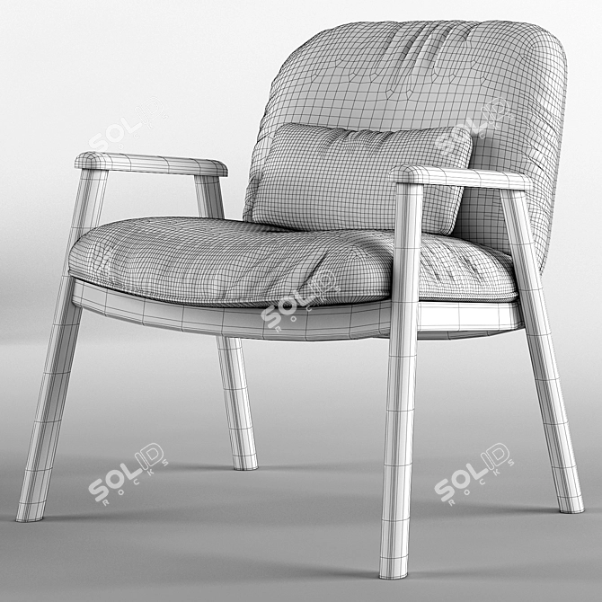 Luxurious Baltimora Velvet Armchair - Calligaris 3D model image 5