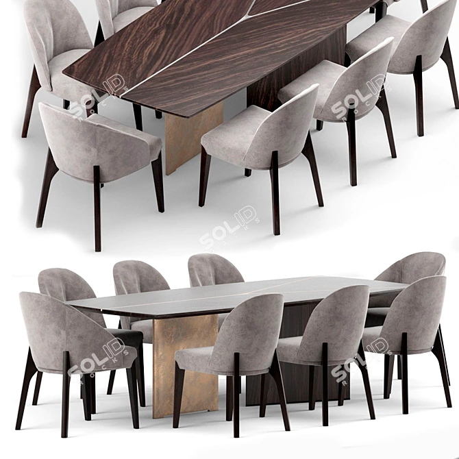 Elegant Epsilon Dining Set 3D model image 2