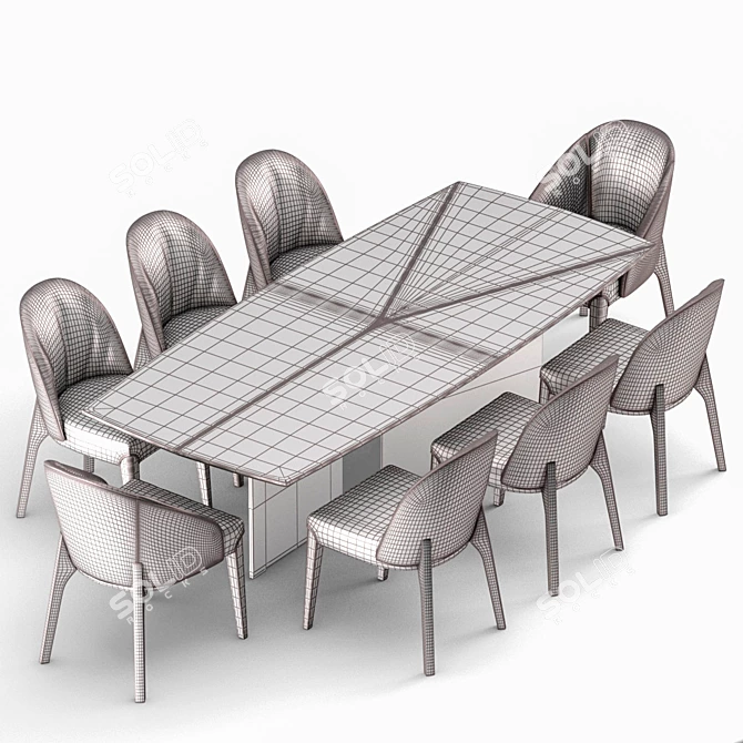 Elegant Epsilon Dining Set 3D model image 3