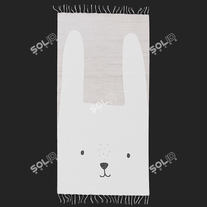 Cozy Cotton Rabbit Rug 3D model image 4