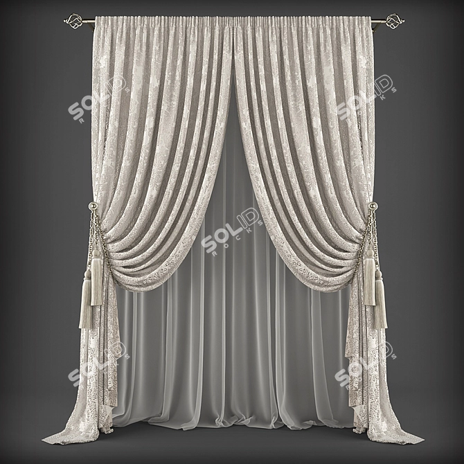 Elegant Polys Curtains 3D model image 1