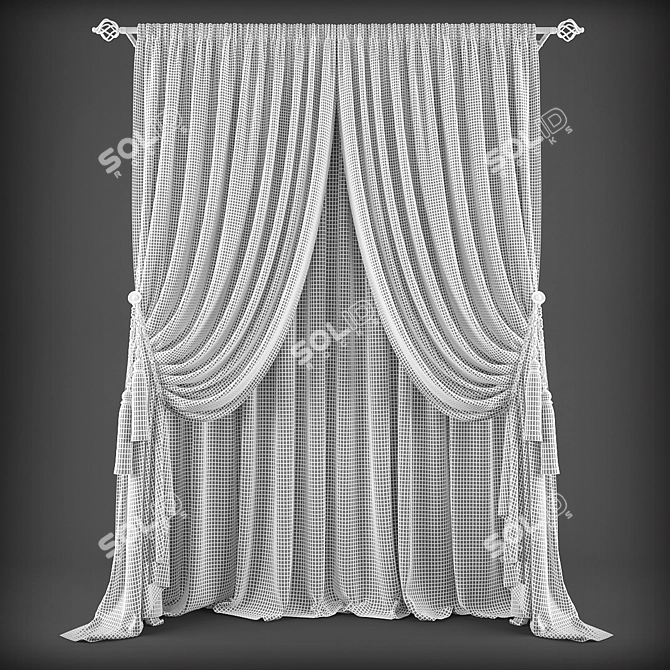 Elegant Polys Curtains 3D model image 2