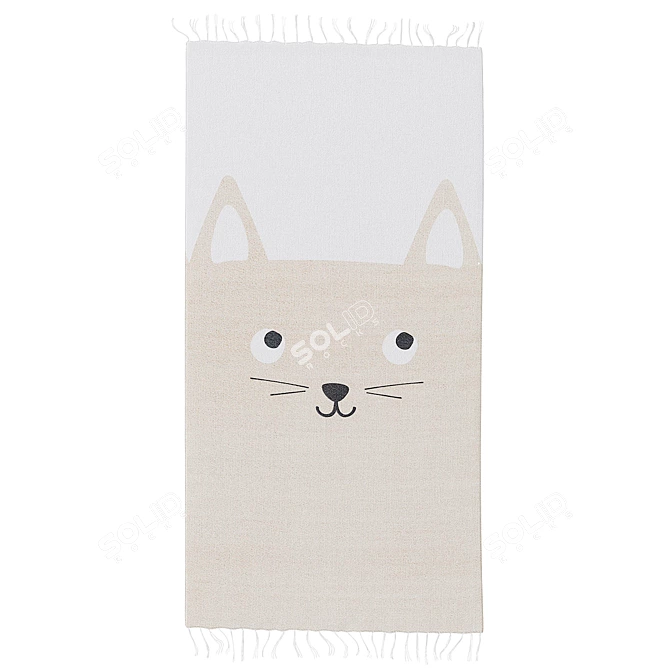 H&M Cozy Cotton Cat Rug 3D model image 3