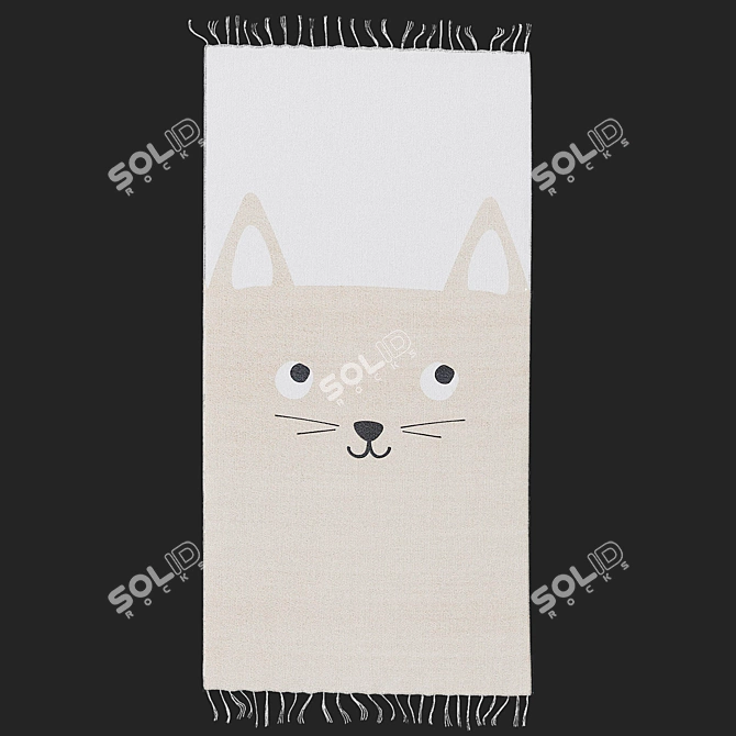 H&M Cozy Cotton Cat Rug 3D model image 1