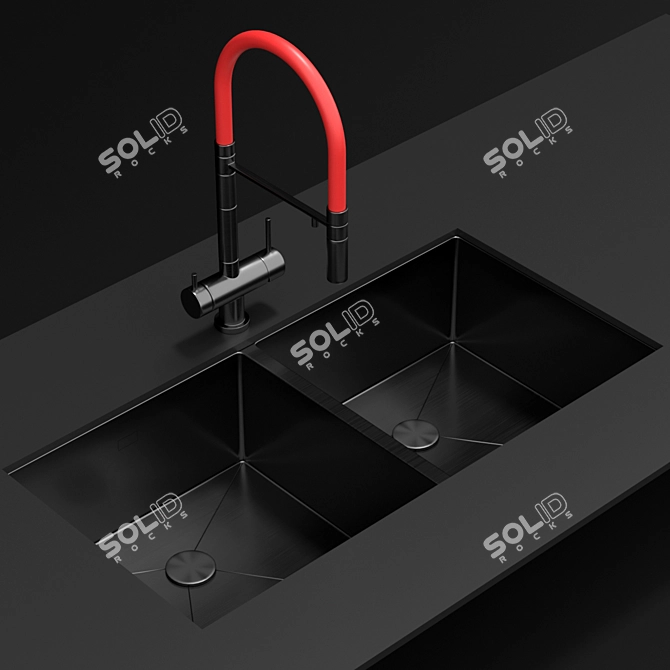 Omoikiri Kanto TAKI Stainless Steel Sink 3D model image 2