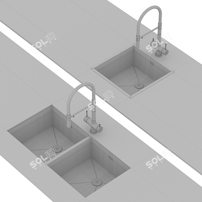 Omoikiri Kanto TAKI Stainless Steel Sink 3D model image 4