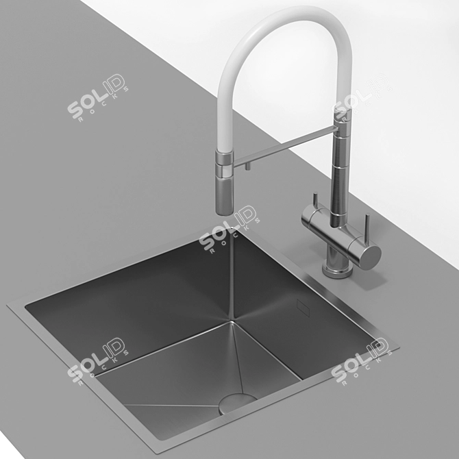 Omoikiri Kanto TAKI Stainless Steel Sink 3D model image 7