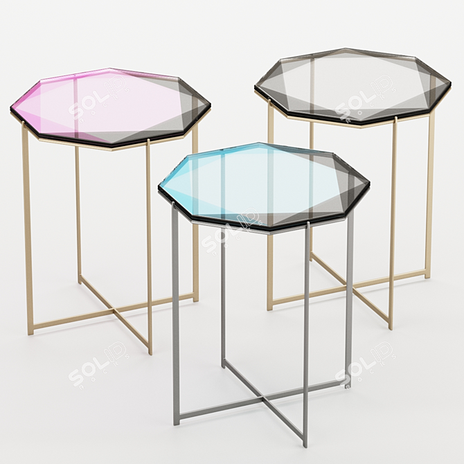 Gem Smoke Side Table: Modern Elegance 3D model image 1