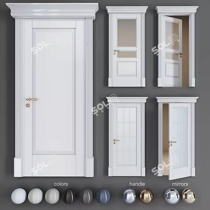 Classic Solo5 Doors: Timeless Elegance.Refined Design. 3D model image 1