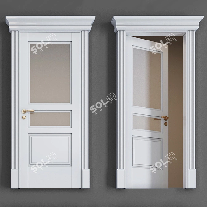 Classic Solo5 Doors: Timeless Elegance.Refined Design. 3D model image 4