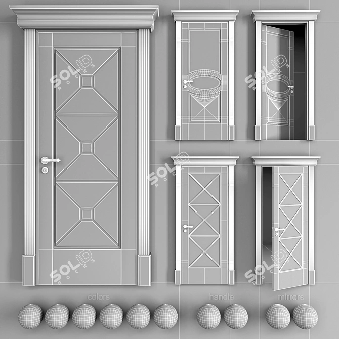 Solo4 Classic Italian Doors 3D model image 5