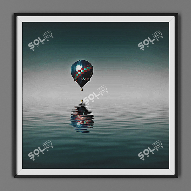 Elegant Black Framed Art 3D model image 1