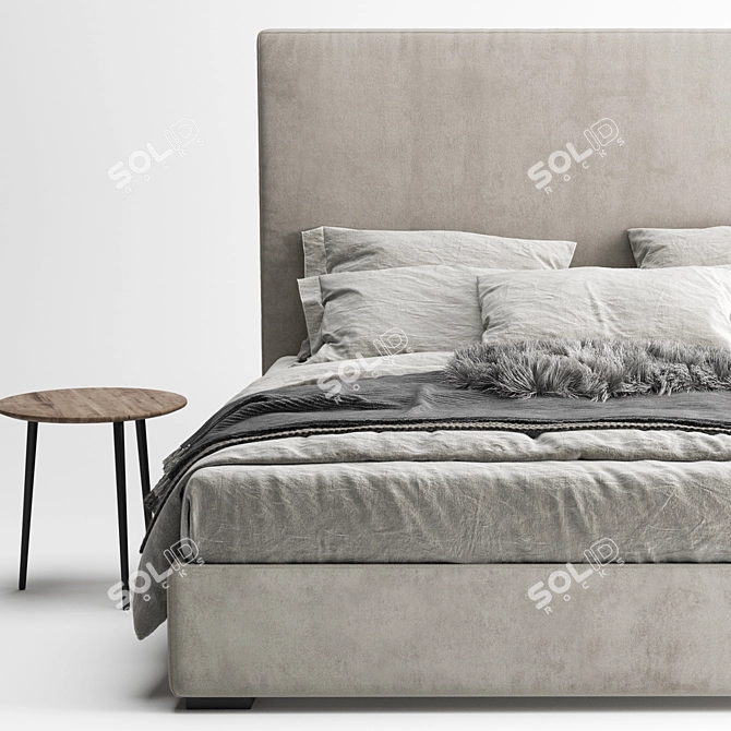 Luxurious Meridiani Bardo Bed 3D model image 3