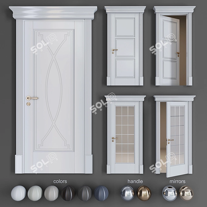Italian Design Solo1: Classic Doors with Hidden Hinge 3D model image 1