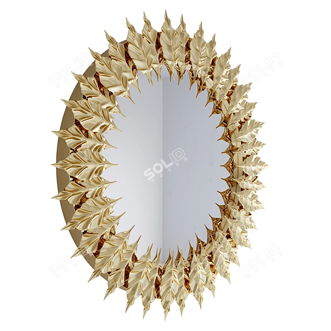 Glistening Gold Leaf Mirror 3D model image 2