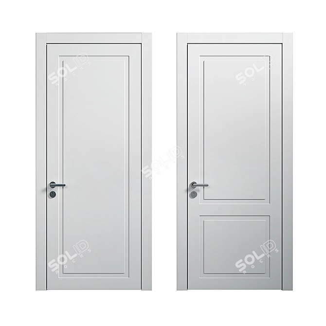 Elegant Neo Classic Door Set. 3D model image 1