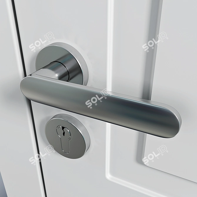 Elegant Neo Classic Door Set 3D model image 2