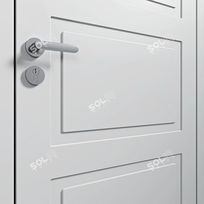 Elegant Neo Classic Door Set 3D model image 3
