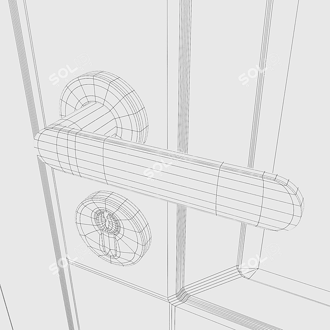 Elegant Neo Classic Door Set 3D model image 5