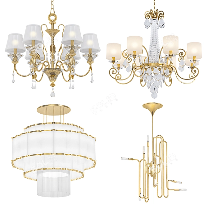 Contemporary Chandelier Collection 3D model image 1