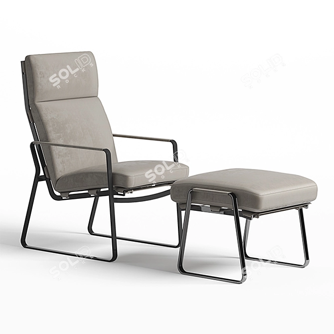 Italian Designer Armchair 3D model image 1