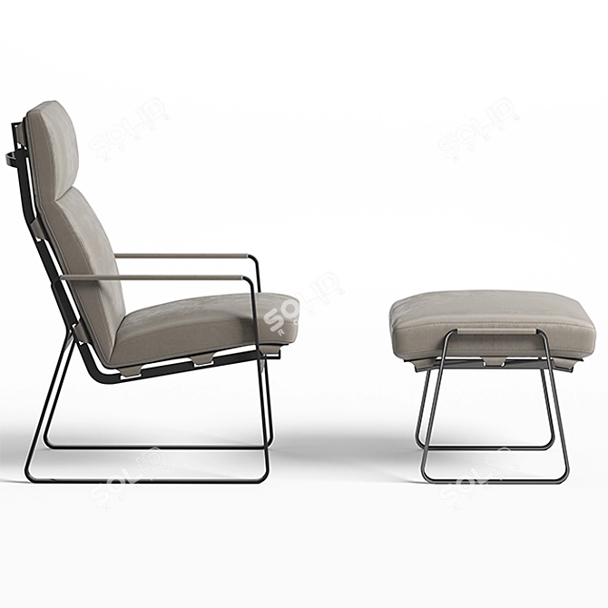 Italian Designer Armchair 3D model image 2