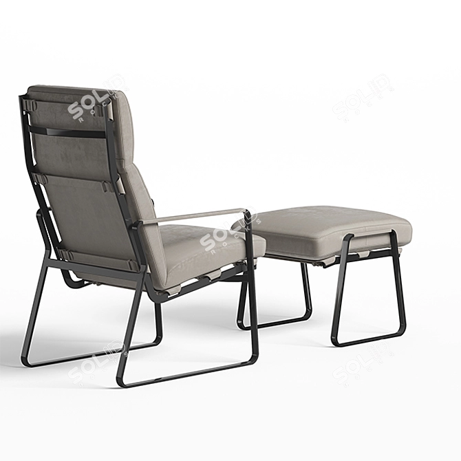 Italian Designer Armchair 3D model image 3