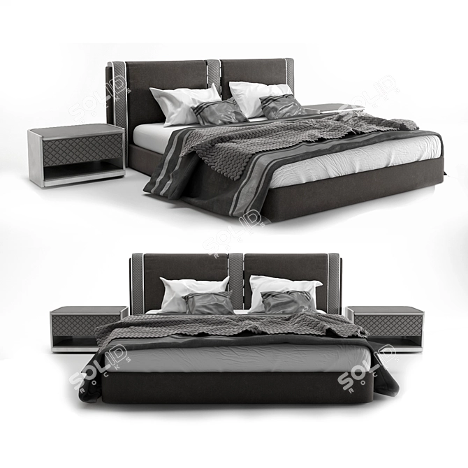3Dmax2015 Bed: Corona & Vray Compatible 3D model image 1