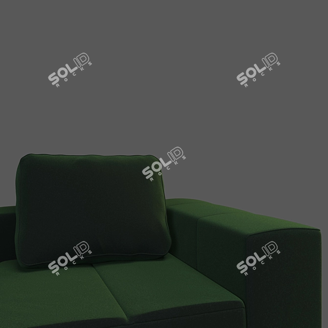 Amsterdam Green Velvet Sofa 3D model image 4