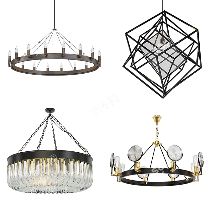 Modern Chandelier Collection 3D model image 1
