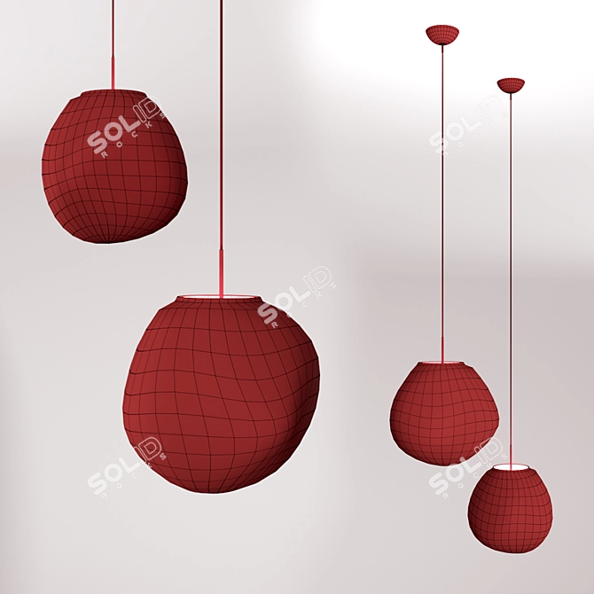 Deleeme 9305P-CP Pendant Light: Elegant Design, 28cm Width, 3D Files Available 3D model image 2