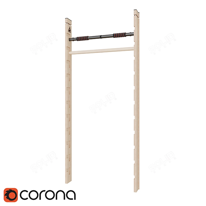 FatMonkey Wall Bars: Versatile Exercise & Stretching Equipment 3D model image 1