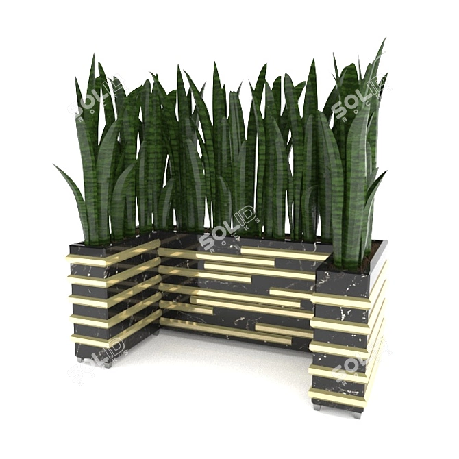 Sleek Sansevieria Leaf Sculpture 3D model image 3