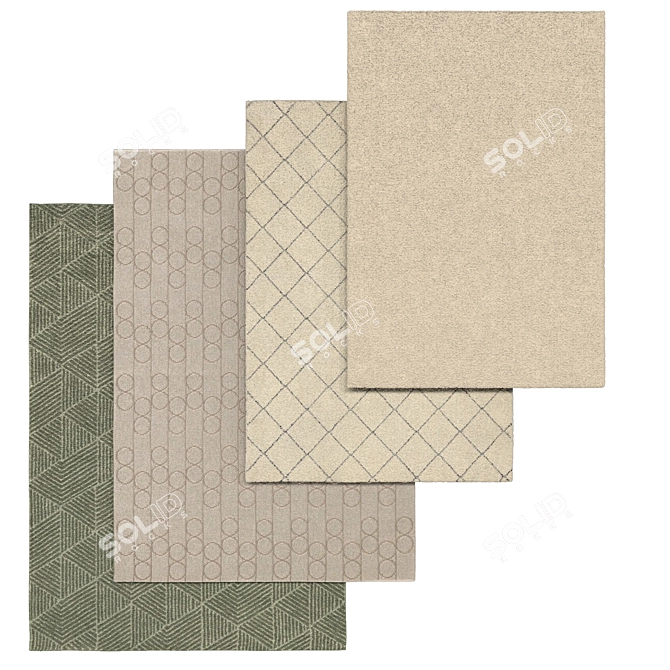 Scandinavian Chic: Ikea Rug Set 3D model image 1