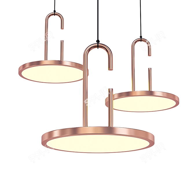 Metal Frame LED Pendant Light 3D model image 1