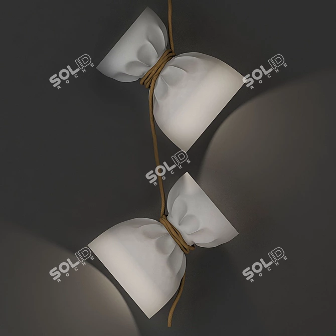 Elegant Crumpled Paper Pendant 3D model image 2